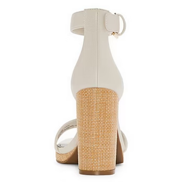 NWT Worthington Cream Ankle Strap Block Heels - Picture 4 of 8